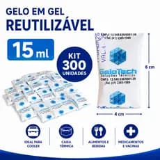 Gelo reutilizável flexível 15 ml Kit 300 unidades para bolsa térmica cooler transporte delivery remédio