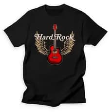 Camiseta Guitarra Asas Camisa Hard Rock Blusa Unissex Algodão camisa