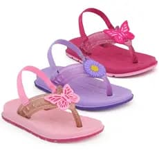 Sandália Chinelo Bebê Menina Com Elástico Confortável Anatômico