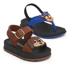 Kit 2 Pares Sandália Chinelo Bebê Menino Confortável Casual Ajustável