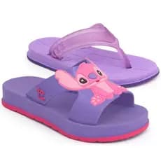 Kit Sandália Chinelo Infantil Stitch Feminino Promoção Barato