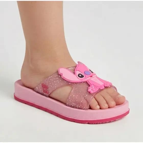 Sandala Infantil Feminina Stitch Papete Meninas Criança Confortável Leve
