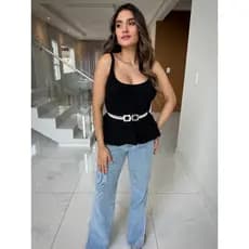 Regata Feminina Tricot Modal Leve Estilo Casual Moda Verão 2025 Blusa Fresca Básica Charmosa