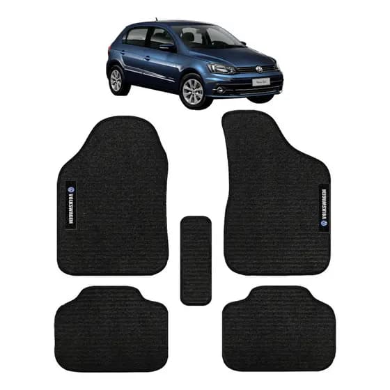 Kit de tapetes 5 peças específico Gol G6 2016 2017 Carpete Preto