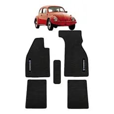 Kit de tapetes 5 peças específico Fusca 1938 39 40 ... 01 02 2003 Carpete Preto