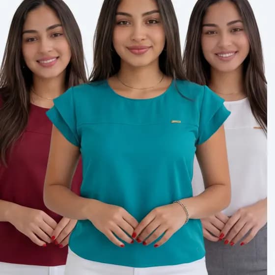 Kit com 2 Blusa Feminina Elegante e Estilosa Sedinha Premium