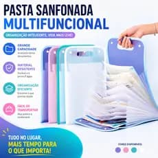 Pasta Sanfonada 12 Divisorias A4 Line Dello Papelaria Material Escolar