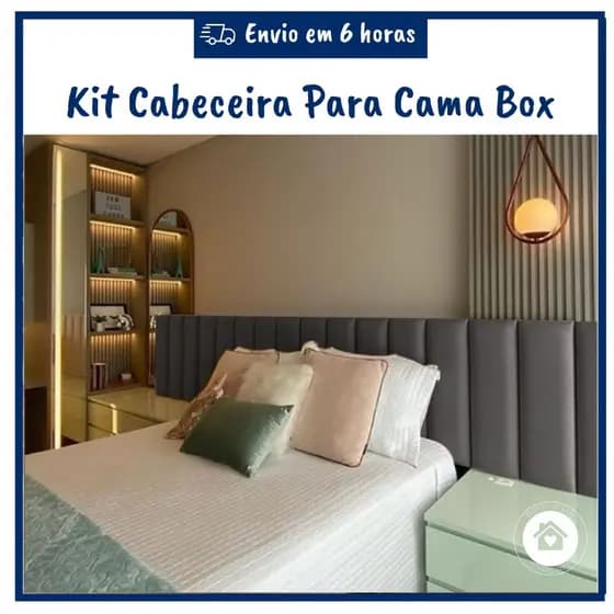 Kit Cabeceira De Cama Solteiro em L Estofada Modulada  Autocolante 15 Peças
