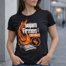 Camiseta Cristã Sejam Firmes e Constantes 1 Coríntios 15:58 Camiseta Gospel Unissex