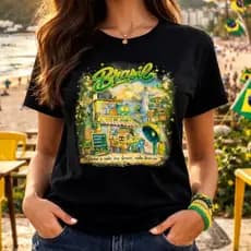 Camiseta Brasil Deixa a Vida Me Levar Essência Carioca Copa do Mundo– Adulto e Infantil