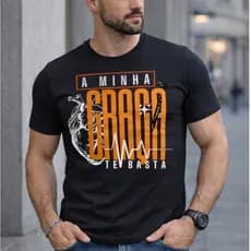 Camiseta Cristã A Minha Graça Te Basta Camiseta Gospel Evangélica Unissex