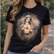 Camiseta Nossa Senhora Camiseta Católica Sagrado Coração Camiseta Religiosa