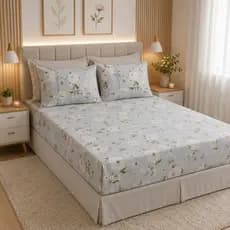 Jogo de Cama 400 Fios com Elástico – Roupa de Cama Premium Aveludada, Macia e Sofisticada para Solteiro, Casal e Queen