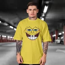 Camisa BOB ESPONJA Algodao Camisa Básica Premium   jbs