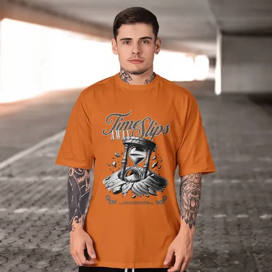 Camisa TIME SLIPS AWAY Algodao Camisa Básica Premium   jbs