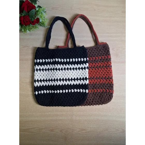 Bolsa de Crochê/Bolsa Artesana/Bolsa Belgica/Moda Praia/Estilo Casual/Bolsa de Ombro/Moda Verão