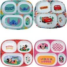 Prato Infantil Disney Melanine 4 divisória 24,5cm
