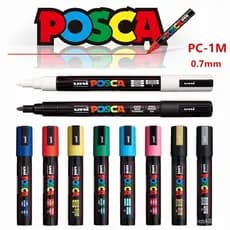 Caneta Graffiti UNI Posca PC-1M PC-3M PC-5M Ponta Média 0,7mm - 2,5mm Caneta-tinte Posc para Escola/Escritório Arte Pape