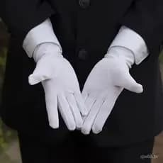 Luvas formais de algodão, brancas, usadas em ocasiões cerimoniais, hidratam as mãos, estilo fino, adequadas para dirigir