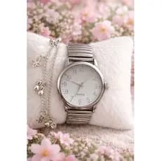 Relogio de Pulso Feminino Quartz Pulseira Elástica analógico + Pulseira Fashion