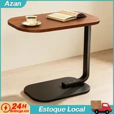 Mesa De Apoio Lateral Para Notebook LumináRia PortáTil Sofá Cama Luxo - Ferro E Mdf Mesa De Centro Pequena De Madeira