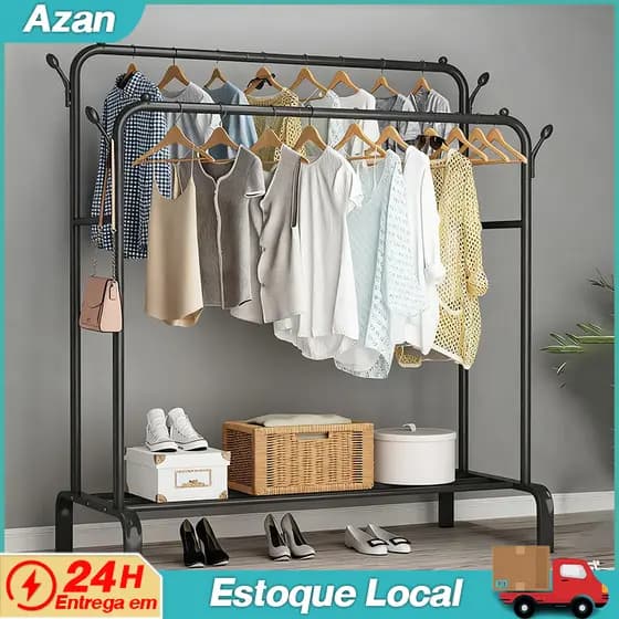 Cabide de roupas de poste único/duplo, cabideiro de secagem de roupas para serviços pesados, cabide de chão para varanda