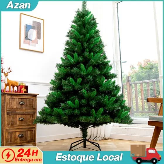 Árvore de Natal Verde Tradicional luxo 1,50m 1,80m 2,10m - Decoração Festiva Luxuosa para Natal