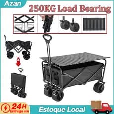 Carrinho UtilitáRio Para Uso Externo, Carrinho DobráVel Para Praia, Jardim, Camping, Compras, Baú De Armazenamento