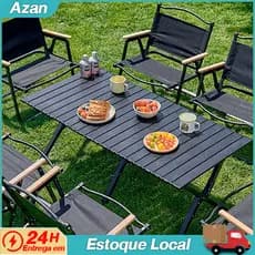 Mesa Camping Dobrável Portátil Alumínio Praia Acampamento Camping Churrasco C/ Bolsa De Transporte