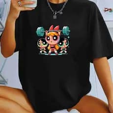 Blusinha Feminina Academia Fitness T-shirt As Meninas Super Poderosas Camisa Treino Streetwear OFERTA