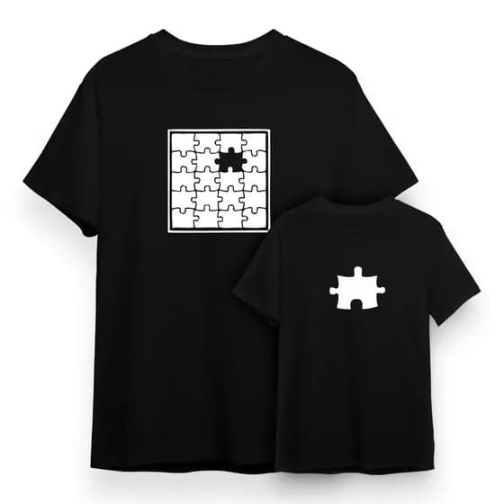 Kit 2 Camisetas Quebra Cabeça Pai e Filho (a) Mãe e Filho (a)