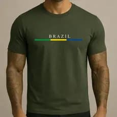 Camisa Masculina Selecao Camiseta Brasil Fit Masculina Copa Mundo Homem Tecido Fresco
