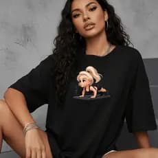 Camiseta Feminina Treino Academia Foco Mulher Loira 100% Algodão
