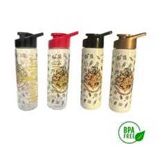 Garrafa de Água Squeeze  Harry Potter 700ml Plástico Transparente Tampa Preta Squeeze Hogwarts Livre de BPA