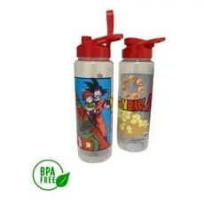 Garrafa de Agua Squeeze Dragon Ball Z Goku 750ml Plástico – Garrafa Resistente Transparente