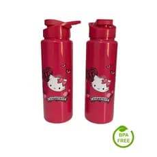 Garrafa de Água Squeeze Plástica Sport Hello Kitty Charmmy Coração Rosa Pink 750 ml