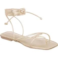 Sandalia Rasteirinha Feminina Flat Amarração Tiras Delicada Verão Gladiadora Promoção