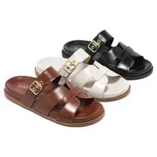 Chinelo Flat Papete H Feminina Birken Fivela Brilho Verão Flatform Moda Leve Olivia Promoção