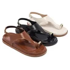 Sandália Feminina Birken Papete Luxo Brilho De Dedo Confortável Leve Fivela Original Moda Promoção