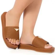 Sandália Flat Feminina Tamanco Plataforma Flatform Confortável Juta Chinelo Promoção Original