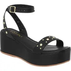 Sandália Feminina Anabela Plataforma Confortável Fivela Metal Blogueira Fashion Original Moda