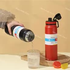 Garrafa Térmica De Aço Inox Inoxidável Portátil com Alça - Garrafa Quente e Frio - Capacidade 800mL - Academia