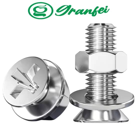 Kit 50-150 Parafuso Philips Cabeça Chata Inox C/Porca M4x6 M4x12 M4x16 M4x20 SOU