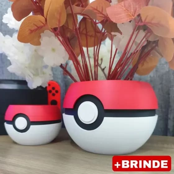 Vaso Pokébola 3D | Decoração Geek, Porta-Trecos ou Presente Criativo com Plantinhas!