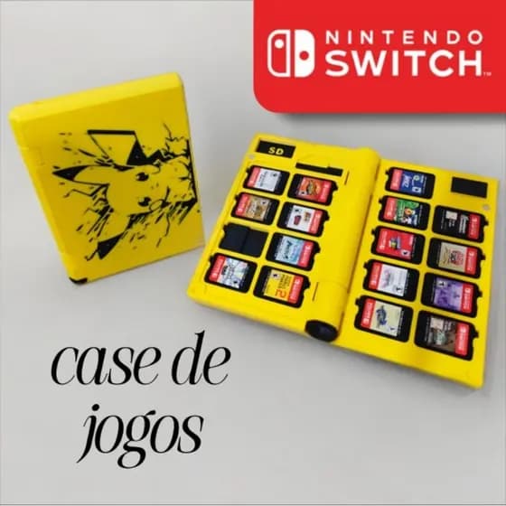 Case Porta Jogos para Nintendo Switch| 17 Cartuchos Compacto com Fecho Magnético