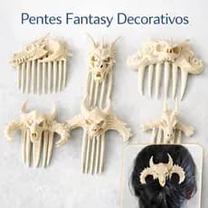 Pente Decorativo Fantasia Estilo Geek | Acessório Cosplay Criativo | Kaisen 3D