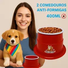 Comedouro Pet alto 400ml Antiformiga e refluxo para Cães  Gatos Alimentação Segura e Fácil de Limpar