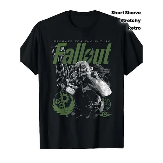 Camiseta Camiseta Unissex Brotherhood of Steel Fallout Retro Gaming Vintage Estampa Confortável Estilosa Geek Casual