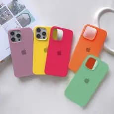 Capa de silicone de alta qualidade proteção total toque macio compatível com iPhone 11 12 13 14 15 Pro Max Plus