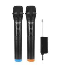 Microfone Profissional De Karaokê Uhf Portátil Duplo Sem Fio Para Videoke